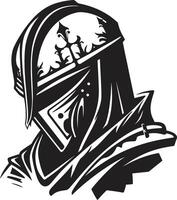 Noir Lament Elegant Black Sad Knight Soldier Tearful Templar ic Sad Knight Soldier in Black vector