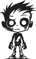 Terrifying Tots Black for Scary Zombie Kid in Creepy Child of the Undead ic Black Zombie Kid Emblem vector