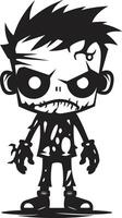 Unearthly Offspring Black for Scary Zombie Kid Dreadful Little Ones Black Zombie Kid in Elegant vector
