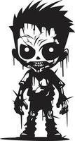 Spine Chilling Toddler of the Undead Elegant Black Zombie Kid in Frightening Infants Black for Scary Zombie Kid Emblem vector