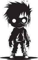 Undead Heirs Elegant of Black Zombie Kid Terrifying Tots Black for Scary Zombie Kid in vector