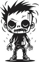 Unearthly Offspring Black for Scary Zombie Kid Dreadful Little Ones ic Black Zombie Kid Emblem vector