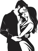 Steamy Synchrony Black ic Seductive Couple in Irresistible Connection Elegant of Black Seductive Couple vector