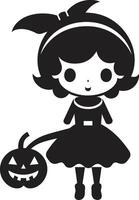 Pumpkin Patch Pal Cute Halloween Furry Fiendish Friend Halloween Character vector