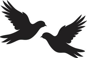 eterno armonía paloma par emblema celestial pájaros del amor de un paloma par vector