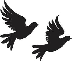 Infinite Serenity Dove Pair Emblem Duet of Devotion of a Dove Pair vector