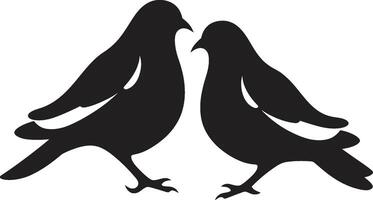 Harmony in Flight Dove Pair Element Symbolic Serenity of a Dove Pair vector