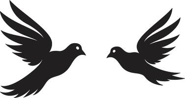 Duet of Devotion of a Dove Pair Fluttering Affection Dove Pair Element vector