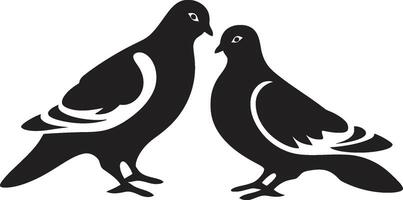 Flight of Love Dove Pair Element Gentle Companions of a Dove Pair vector