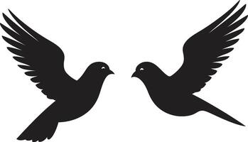 Celestial Connection of a Dove Pair Flight of Love Dove Pair Element vector