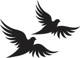 Gentle Companions of a Dove Pair Endless Embrace Dove Pair Emblem vector