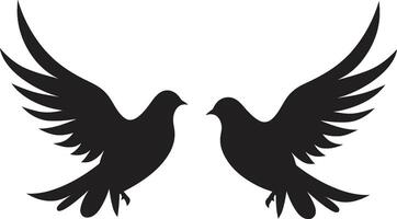 Fluttering Affection of a Dove Pair Gentle Companions Dove Pair Element vector