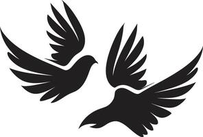 Graceful Partners Dove Pair Element Peaceful Wings Dove Pair vector