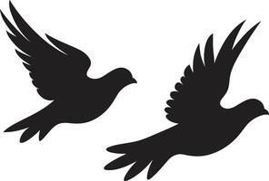 Symbolic Serenity of a Dove Pair Loving Wings Dove Pair vector