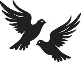 celestial armonía de un paloma par pacífico socios paloma par emblema vector