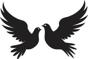 Peaceful Partners Dove Pair Element Celestial Connection of a Dove Pair vector