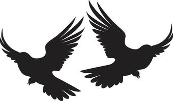 Symbolic Serenity Dove Pair Element Loving Wings of a Dove Pair vector