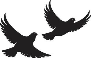 Pair of Peace of a Dove Pair Wings of Unity Dove Pair Emblem vector