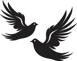 Eternal Elegance of a Dove Pair Soulful Soar Dove Pair Element vector