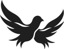 Fluttering Affection Emblem of a Dove Pair Soulful Soar Dove Pair Element vector