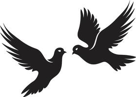 Peaceful Partners of a Dove Pair Celestial Connection Dove Pair Emblem vector