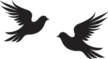 Heavenly Harmony Emblem of a Dove Pair Peaceful Partners Dove Pair Element vector