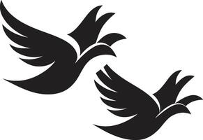 Soulful Soar Dove Pair Element Wings of Tranquility of a Dove Pair vector