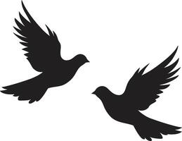 Feathered Unity Dove Pair Emblem Eternal Elegance of a Dove Pair vector