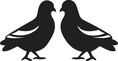 Wings of Unity Dove Pair Element Symbolic Serenity of a Dove Pair vector