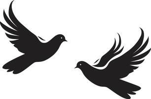 Heavenly Embrace Dove Pair Element Infinite Serenity Dove Pair Emblem vector