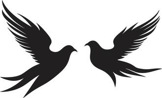 Harmony in Flight Dove Pair Element Symbolic Serenity of a Dove Pair vector