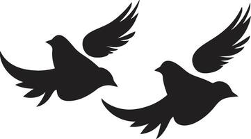 Eternal Elegance Emblem of a Dove Pair Heavenly Harmony Dove Pair Element vector