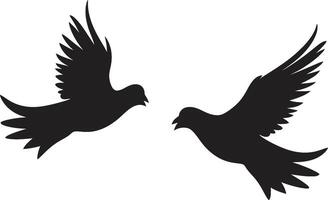 Symbolic Serenity of a Dove Pair Eternal Harmony Dove Pair Emblem vector