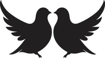 Eternal Harmony Dove Pair Emblem Celestial Lovebirds of a Dove Pair vector