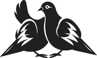 Soulful Soar of a Dove Pair Harmony in Flight Dove Pair Emblem vector