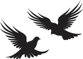 Loving Wings Dove Pair Element Eternal Elegance Emblem of a Dove Pair vector