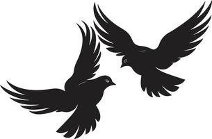 Heavenly Harmony Dove Pair Element Peaceful Partners of a Dove Pair vector