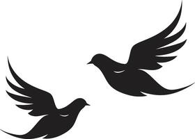 amoroso alas paloma par con alas susurros emblema de un paloma par vector