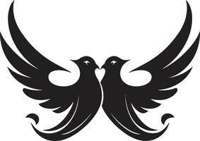 Symbolic Serenity of a Dove Pair Loving Wings Dove Pair vector