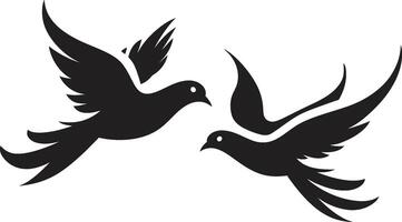 Endless Embrace Dove Pair Winged Whispers Emblem of a Dove Pair vector