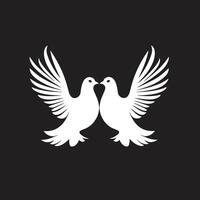 Flight of Compassion Dove Pair Element Harmony in Motion Emblem of a Dove Pair vector