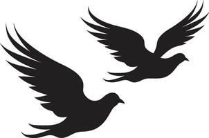 Soulful Soar Emblem of a Dove Pair Winged Unity Dove Pair vector