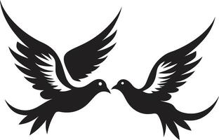 Fluttering Affection of a Dove Pair Gentle Companions Dove Pair Element vector