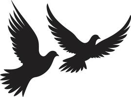 Eternal Elegance of a Dove Pair Pair of Serenity Dove Duo Element vector