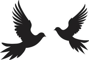 Peaceful Partners Emblem of a Dove Pair Celestial Connection Dove Pair vector