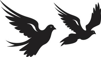 Soulful Soar Dove Pair Element Feathered Embrace Emblem of a Dove Pair vector