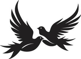 Peaceful Partners Emblem of a Dove Pair Celestial Connection Dove Pair vector