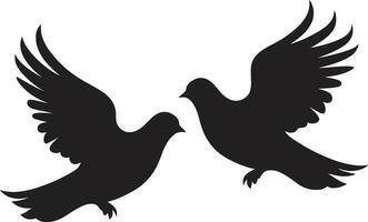 Wings of Unity Dove Pair Eternal Elegance of a Dove Pair vector