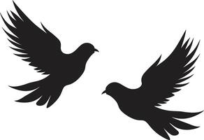 Heavenly Harmony Dove Pair Loving Flight of a Dove Pair vector