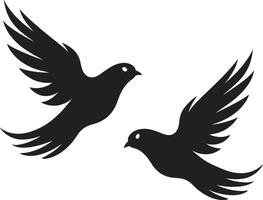 Pair of Peace Emblem of a Dove Pair Wings of Unity Dove Pair vector